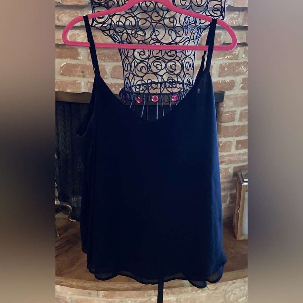 Torrid Midnight Black Chiffon Double Layer Swing Camisole